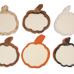 Farmhouse Large-Pumpkins-6 Colors-12 x 12 x 2.5 inches-Wood-Handmade-Candle Pour-Hand Carved-Original Design-Large Pumpkin-6 Color Choices