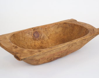 Eurotrenchy Deep Trencher-9-11W x 17-19L x 3-4D inches-Rustic Dough Bowl With Handles-Batea-Wooden-Handmade-Newborn Prop-Baby Prop