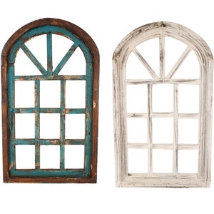 Hampton Architectural Farmhouse Window-Wall-Primitive-Rustic-Garden-Patio-14x24-Distressed-Farm Style-Four Colors