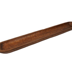 Wooden Long Baguette Dough Bowl-Batea-Farmhouse-Primitive-Doughboard-5-6W x 38-40L x 2-3D in.-Bread Bowl-Serving-Natural Wax Tone