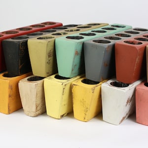 Small 5 Hole Sugar Mold Candleholder-Old Mexican-Rustic-Wood-Sugarmolds-Primitive-Farmhouse Wooden-Mold Only-16 inches-Colors