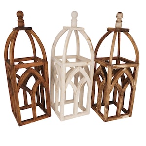 Cathedral Farmhouse Lantern-Home Decor-9x26-Handmade-Vintage Inspired-Farmhouse Kitchen-Centerpiece-3 Color Choices-Cathedral Lantern