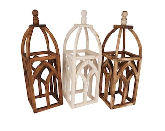 Cathedral Farmhouse Lantern-Home Decor-9x26-Handmade-Vintage Inspired-Farmhouse Kitchen-Centerpiece-3 Color Choices-Cathedral Lantern