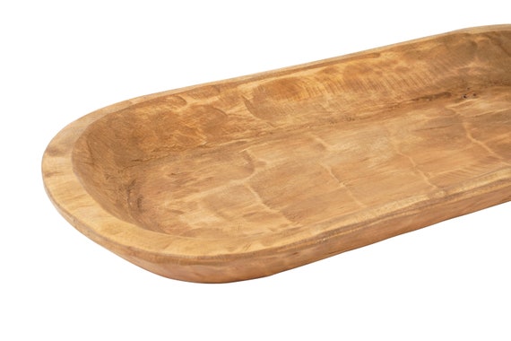 Elegant Wooden Dough Bowl-11-12W x 26-28L x 3D  inches-Batea-Wooden-Handmade-A Beauty-The Perfect Size-Elegant Waxed