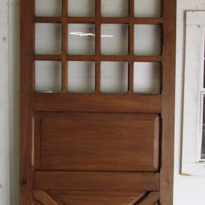 Antique Mexican Old Door #115-Primitive-Rustic-39x110-Gorgeous--Weathered Patina-French Doors-Barn Doors-20 Panels-With Glass