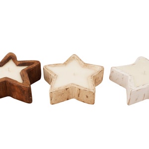 Star Bowl-Mini-7 x 7 x 2 inches-Wood-Handmade-Candle Pour-Carved-Candle Ready-Three Color Choices-Carved Mini Star Bowl