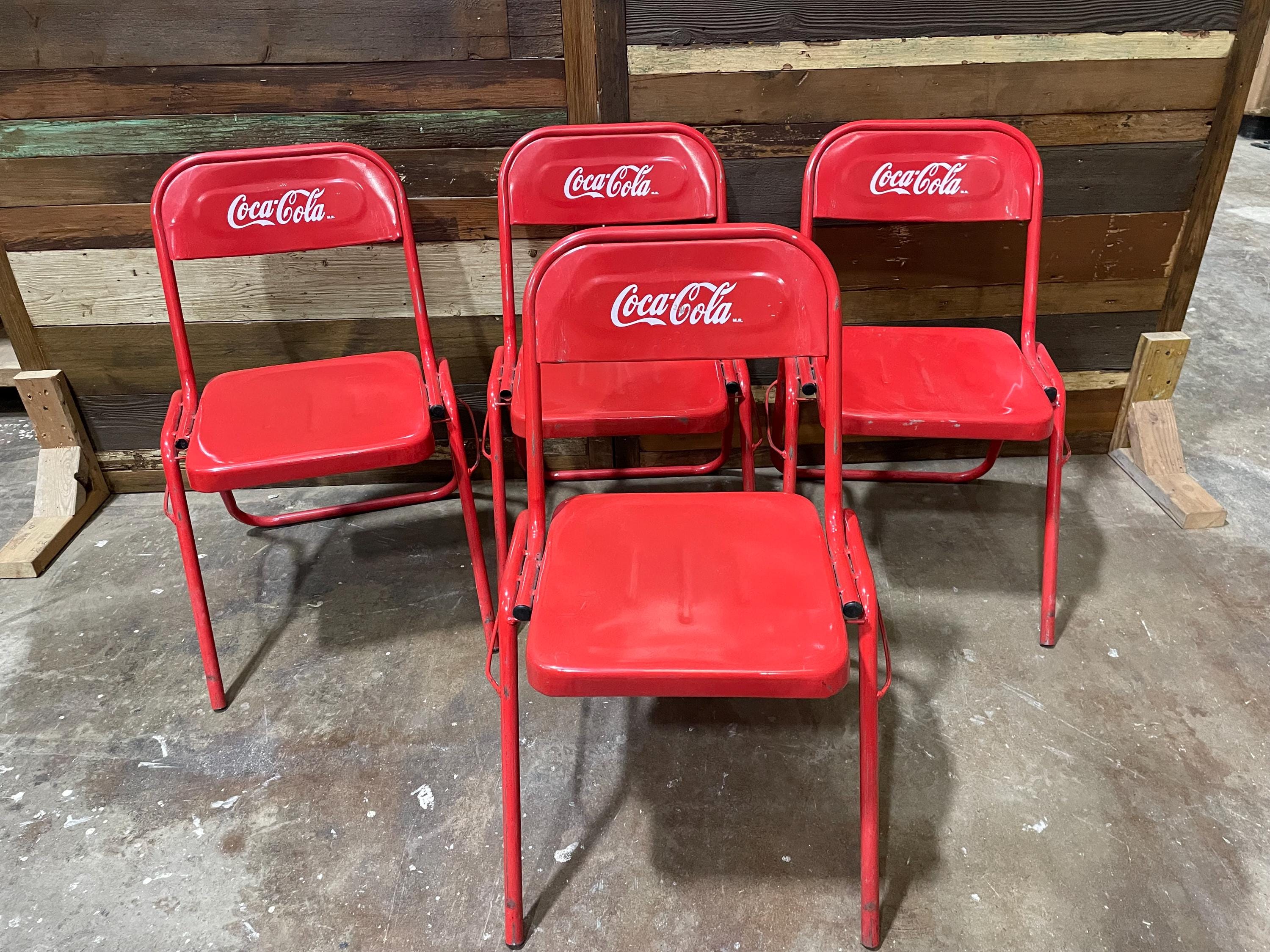 Set of 4 Coca Cola Metal Chairs-mexican-restaurant-bar-soda-man
