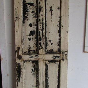 Antique Single Wood Mexican Old Door-#37-Primitive-Rustic-29x80.5x1.5-Gorgeous-Weathered Patina-Barn Door-Barn Doors-Headboard