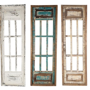 Monte Carlo Architectural Window-Wall Decor-Primitive-Rustic-Garden-Patio-11x38-Distressed-Farmhouse-Three Color Choices
