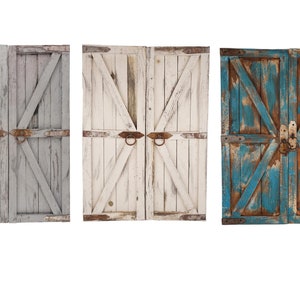 Canyon Hills Decorative Wall Doors-Pair-Wall-Primitive-Rustic-Garden-Patio-24x31x1 inches-Lightweight-Three Colors