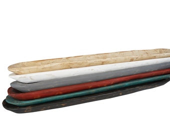 Long Wooden Baguette-5-6W x 38-40L x 2-3D inches-Dough Bowl-Batea-Primitive-Farmhouse Bread Bowl-Serving-Colors-Long