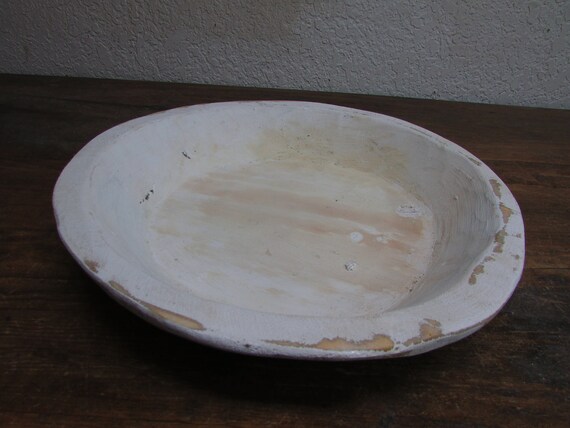 Wood-Trencher-Handmade-Primitive-14.5Wx4D-Extra Rustic-Red-CLEARANCE Great Value-Round Wooden Dough Bowl #96-Batea