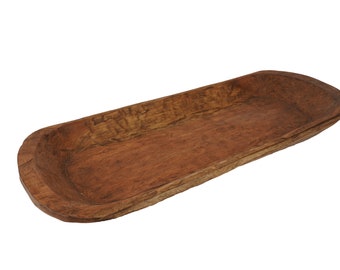 Elegant Wooden Dough Bowl-11-12W x 26-28L x 3D inches-Batea-Wooden-Handmade-A Beauty-The Perfect Size-Elegant Waxed