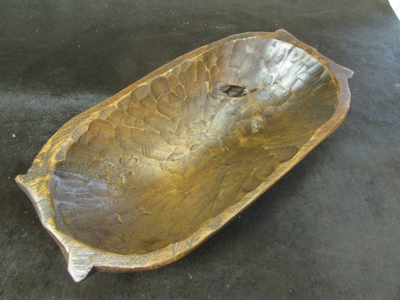Rustic Deep Wooden Dough Bowl With Handles 9 Batea Etsy