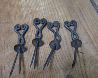 Rustic Drawer Pull-Door Hardware-Set of 4- Mexican-Iron-Hand Hammered-Decorative Iron Hardware-1.5Wx2L in-Drawer Handle-4 Pieces