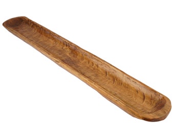 Food Safe Rustic Wooden Long Baguette Dough Bowl-Batea-Primitive-Farmhouse-5-6W x 38-40L x 2-3D inches-Bread Bowl-Serving Platter