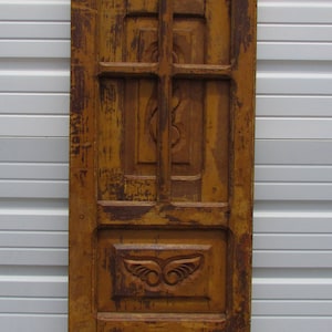 Antique Mexican Old Door #68-Carved-Primitive-Rustic-Postigo-20x89x2-Headboard-Gorgeous--Weathered Patina-Barn Single Door