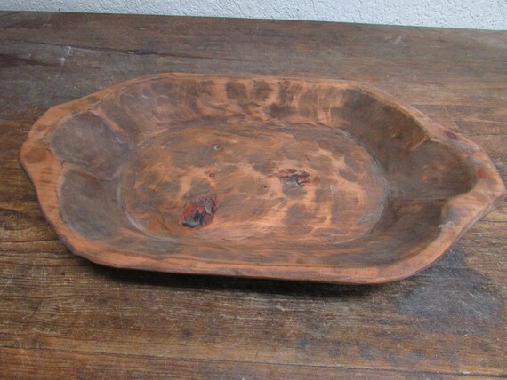 Bougie Wooden Dough Bowl-Batea #20 With Handles-Wood-Trencher-Handmade-12x20x3 in.-NEW DESIGN-Gorgeous-Red