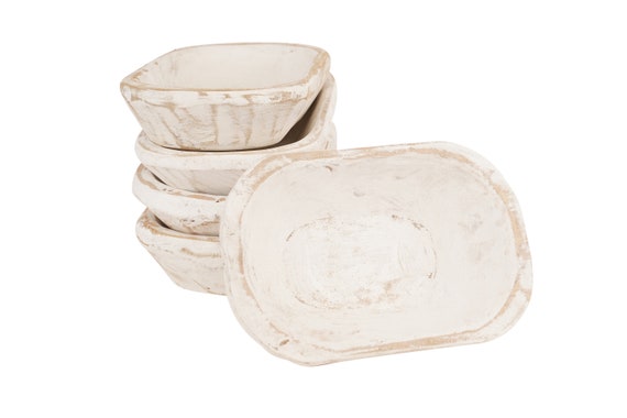 Buy Mini Dough Bowl-5-6 X 9-10 X 1.5-2 Inches-dough  Bowl-batea-wood-rustic-handmade-mini-candle Fill-candle Pour-mini-white  Online in India 