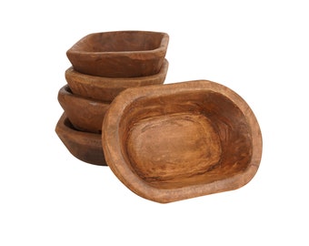 Mini Dough Bowl-5-6 x 9-10 x 1.5-2 inches-Batea-Wood-Rustic-Carved-Handmade-Mini-Candle Ready-The Best-Mini-Waxed