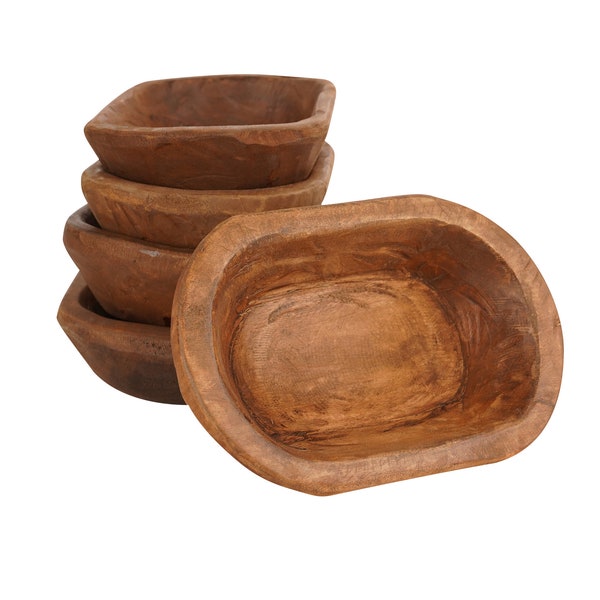 Mini Dough Bowl-5-6 x 9-10 x 1.5-2 inches-Batea-Wood-Rustic-Carved-Handmade-Mini-Candle Pour-The Best-Mini-Waxed