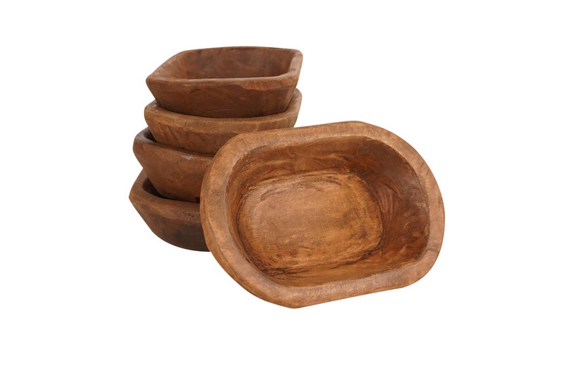 Mini Dough Bowl-5-6 x 9-10 x 1.5-2 inches-Batea-Wood-Rustic-Carved-Handmade-Mini-Candle Ready-The Best-Mini-Waxed image 1