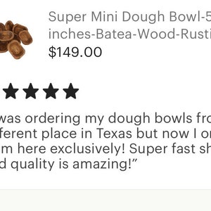 Super Mini Dough Bowl-5x7x1 inches-Batea-Wood-Rustic-Carved-Handmade-Mini-Candle Ready-NEW Super Mini Waxed image 6