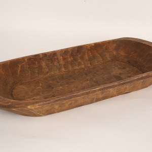 Graceful Wooden Dough Bowl-11-12W x 24-25L x 2.5-3D inches-Batea-Wooden-Handmade-A Beauty-The Perfect Size-Graceful-Waxed