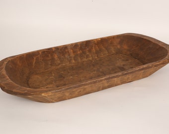 Graceful Wooden Dough Bowl-11-12W x 24-25L x 2.5-3D inches-Batea-Wooden-Handmade-A Beauty-The Perfect Size-Graceful-Waxed