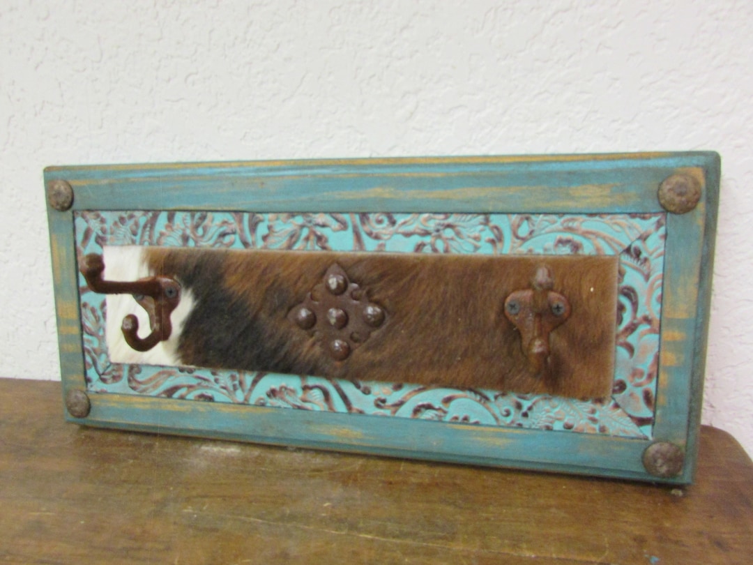 Turquoise Coat Rack Turquoise Ranch Hat Rack II- Rustic -wood-western-cowboy-coat Rack ...