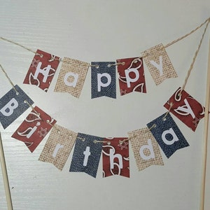 Cake Bunting, Rodeo, Happy Birthday, Cake Topper, Paper banner image 1