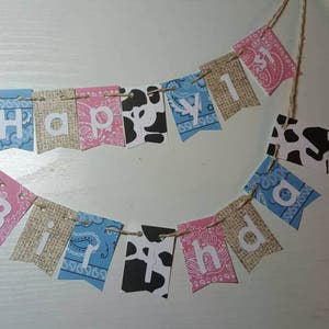 Cake Bunting, Rodeo, Happy Birthday, Cake Topper, Paper banner image 3