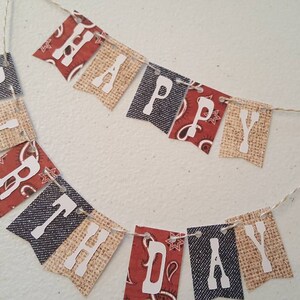 Cake Bunting, Rodeo, Happy Birthday, Cake Topper, Paper banner image 2