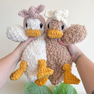 MADE TO ORDER Della Duck Snuggler | Crochet Lovey | Crochet Duck | Crochet Toy Duck