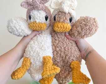 MADE TO ORDER Della Duck Snuggler | Crochet Lovey | Crochet Duck | Crochet Toy Duck