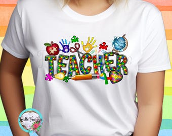 Camiseta de maestro de autismo, camiseta de concientización sobre el autismo, camiseta del mes de concientización sobre el autismo, camiseta de neurodiversidad, camiseta de mamá autista, maestro de necesidades especiales