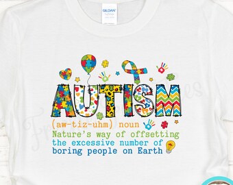 Camiseta de concienciación sobre el autismo, definición de autismo, camiseta de gente aburrida, camiseta del mes de concienciación sobre el autismo, camiseta de neurodiversidad, camiseta de mamá autista