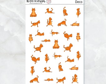 Yoga Cats Planner Stickers for Erin Conden Happy Planner Travelers Notebooks Hobonichi Printpression