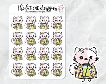 Flora Loves Lemonade Die Cut and Sticker Sheet Set Planner Stickers