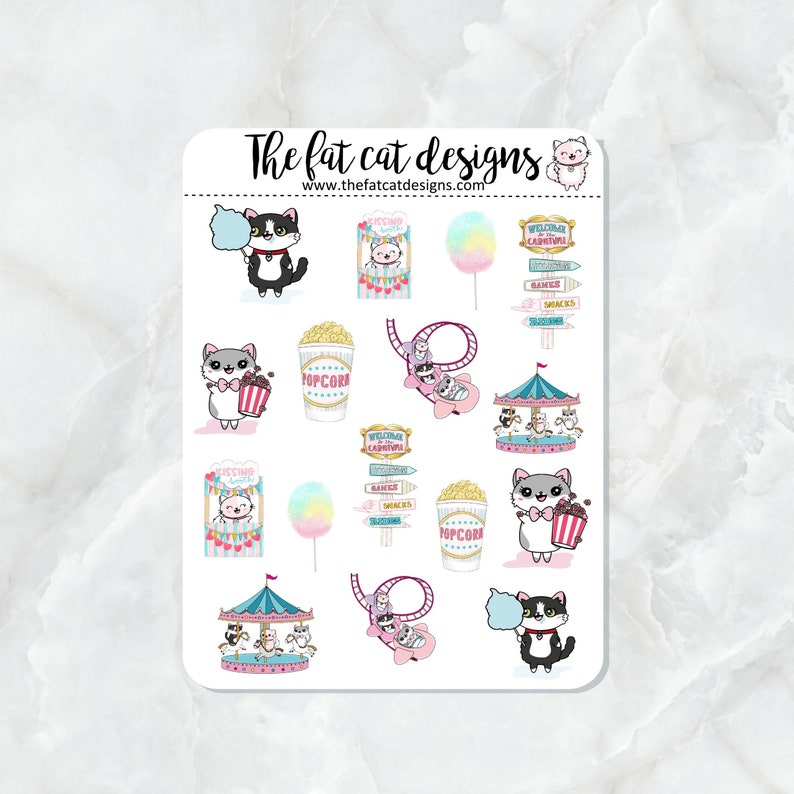 Flora Lily and Bud Carnival Fun Variety Exclusive Cat Sticker Sheet