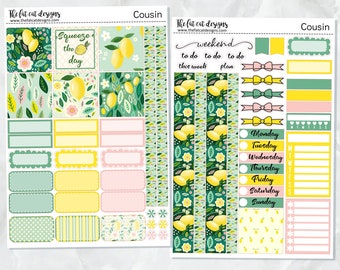 Summer Lemons Wekelijkse Planner Sticker Kit voor de Hobonichi Cousin
