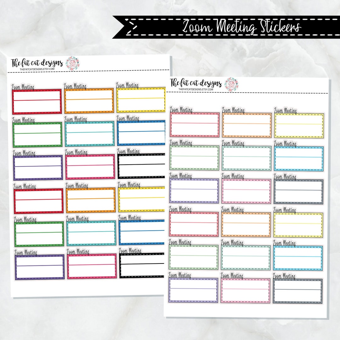 Zoom Meeting Planner Stickers for Erin Condren Happy Planner