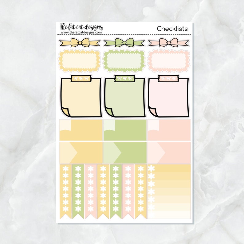 Beautiful Spring Planner Stickers Standard Weekly Kit Checklist Sheet