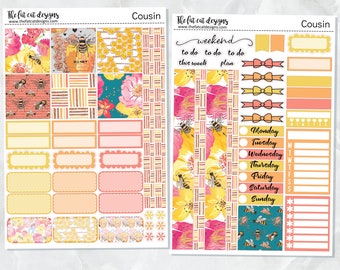 Bee Garden Weekly Planner Sticker Kit voor de Hobonichi Cousin