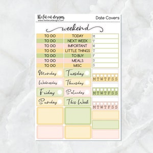 Beautiful Spring Planner Stickers Standard Weekly Kit Date Covers/Weekend