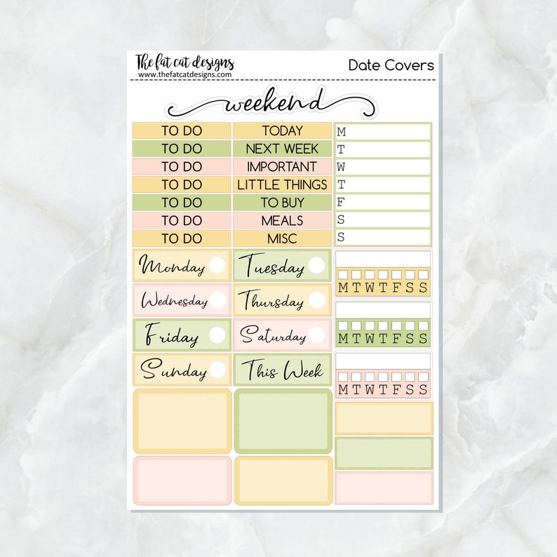 Beautiful Spring Planner Stickers Standard Weekly Kit Date Covers/Weekend