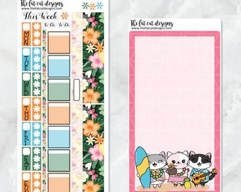 Tropical Vacation Planner Stickers for the Hobonichi Weeks