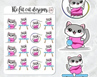 Lily Loves Gymnastics Exclusive Cat Die Cut Sticker Sheet