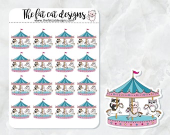 Flora Lily and Bud Carousel Ride Exclusive Cat Die Cut Sticker Sheet