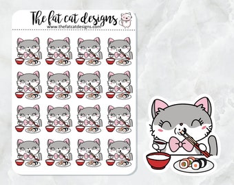 Lily Loves Sushi Exclusive Cat Die Cut Sticker Sheet